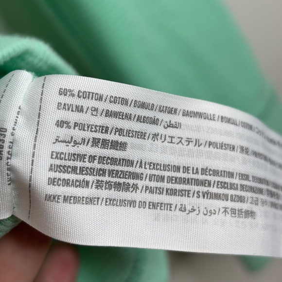 Hollister Long Sleeve Waffle Top XS Thermal Y2K Logo Patch Bella Swan Mint Green - Picture 5 of 9